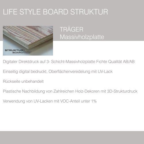 LIFE STYLE BOARD CoverLine Möbelbauplatten mit Digitaldruck