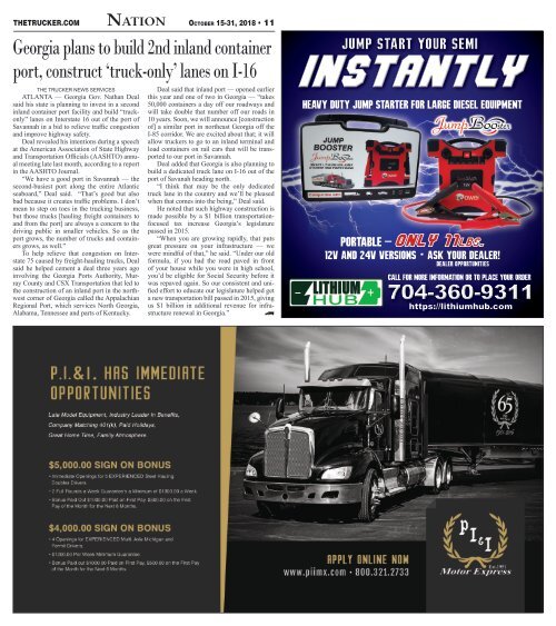 The Trucker Newspaper - October 15, 2018