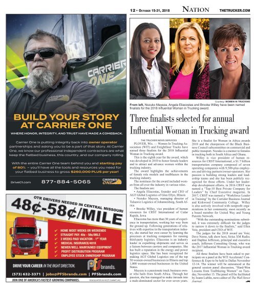 The Trucker Newspaper - October 15, 2018