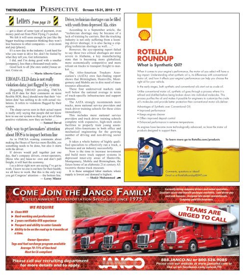 The Trucker Newspaper - October 15, 2018