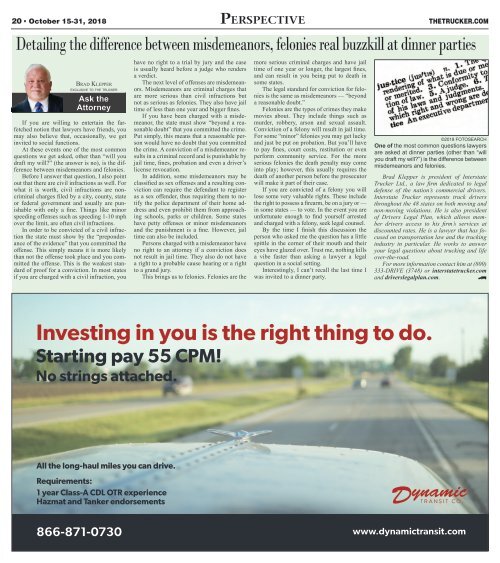 The Trucker Newspaper - October 15, 2018