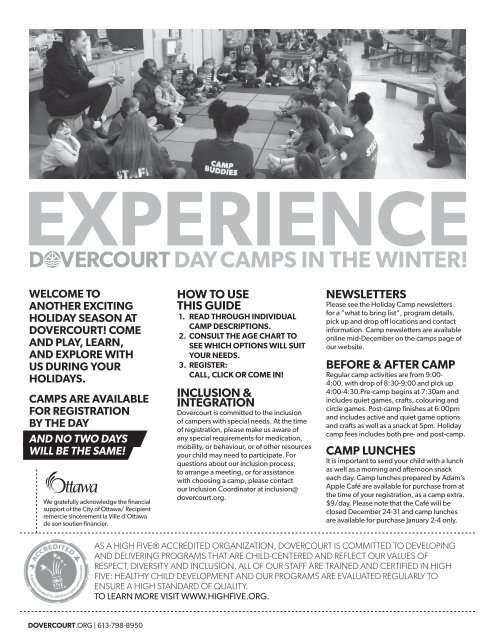 Dovercourt Winter Camps 2018-2019
