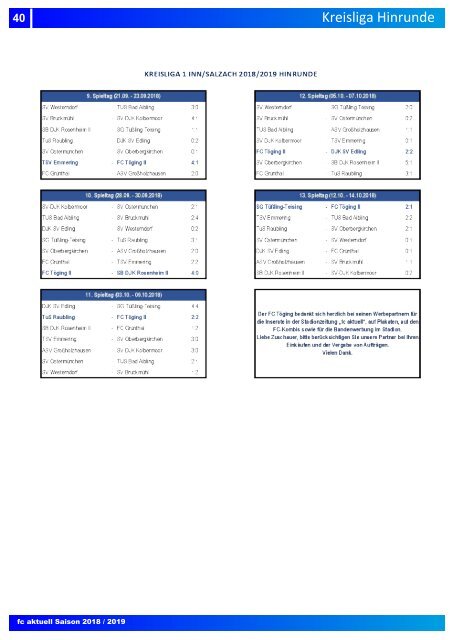 "fc aktuell" Saison 2018-19 Ausgabe 8