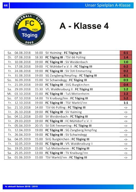 "fc aktuell" Saison 2018-19 Ausgabe 8