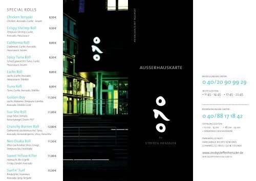 Unsere Außer Haus Karte als PDF-Download - Ono by Steffen ...