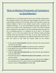 How to Return Payments of Customers in QuickBooks?