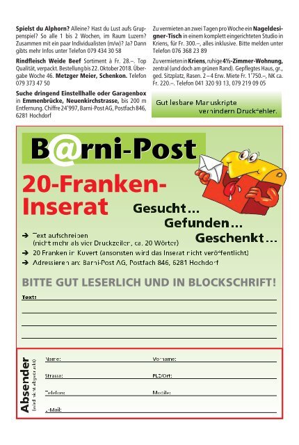 Barni-Post, KW 42, 17. Oktober 2018