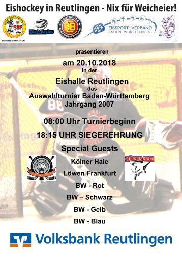 Eishockey Auswahlturnier Jahrgang 2017 Baden-Württemberg in Reutlingen