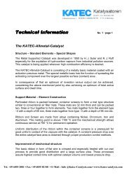 Technical Information Technical Information - KATEC CATALYSTS