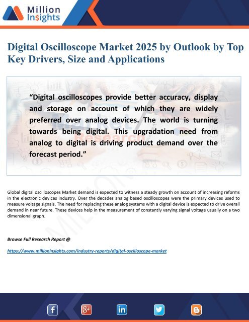 Digital Oscilloscope Market 2025 Research Report: Overview by Trending Factors and Key Regions 