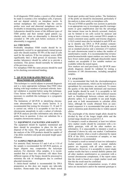 Cytogenetic Guidelines and Quality Assurance - EuroGentest