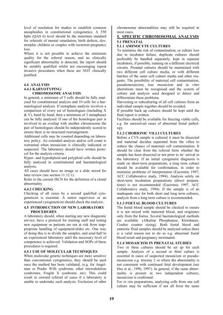 Cytogenetic Guidelines and Quality Assurance - EuroGentest