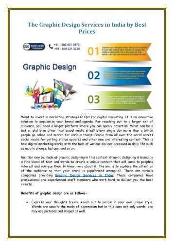 The Graphic Design Services in India by Best Prices - www.webinventiv.com