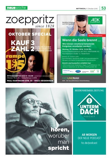 17.10.2018 Neue Woche