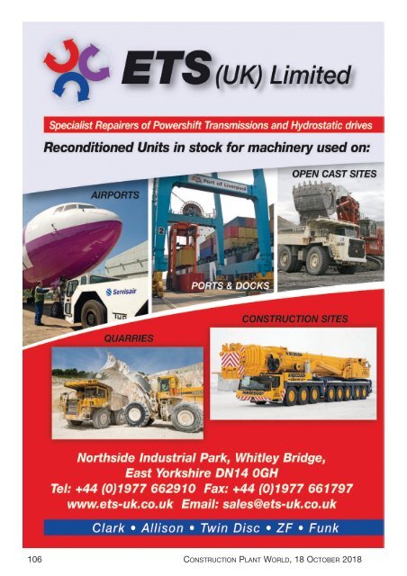 Construction Plant World 18th October 2018