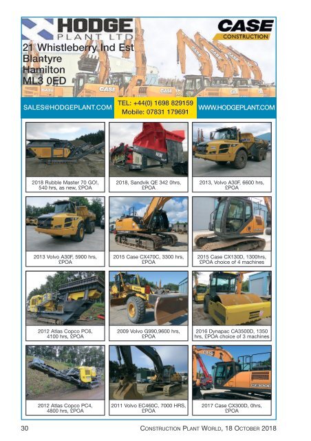 Construction Plant World 18th October 2018