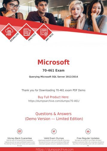 70-461 Questions PDF - Secret to Pass Microsoft 70-461 Exam [You Need to Read This First]