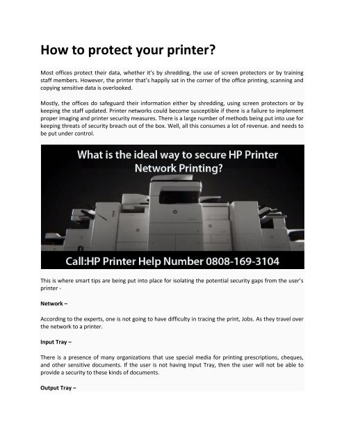 How to protect your printer