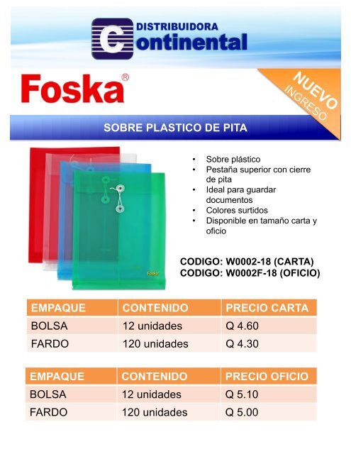 Folder Español Plastico