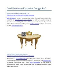 Gold Furniture Exclusive Design RAC