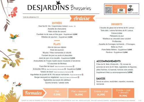 Nouvelle carte brasserie Desjardins