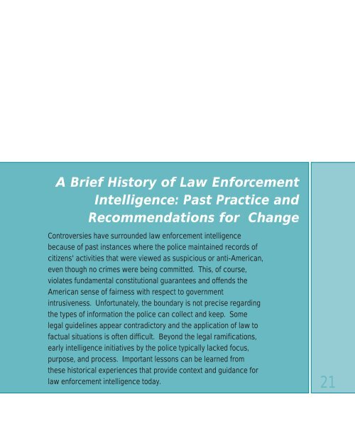 Law Enforcement Intelligence - Cops - Department of Justice