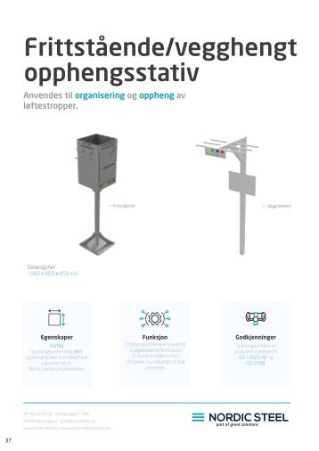 Frittstående opphengsstativ