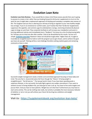 Evolution Lean Keto - Help You Lose Weight Faster