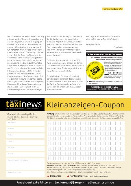 RAL1015 taxi news Heft 07-2018