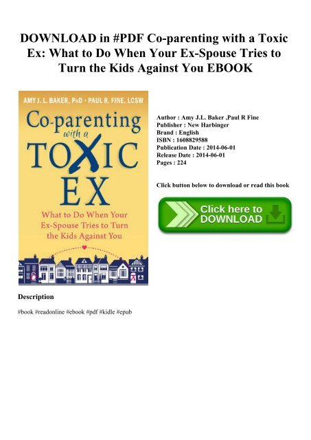 Download In Pdf Co Parenting With A Toxic Ex What To Do When Your Ex Spouse