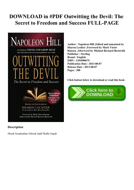 Download In Pdf Outwitting The Devil The Secret To Freedom And