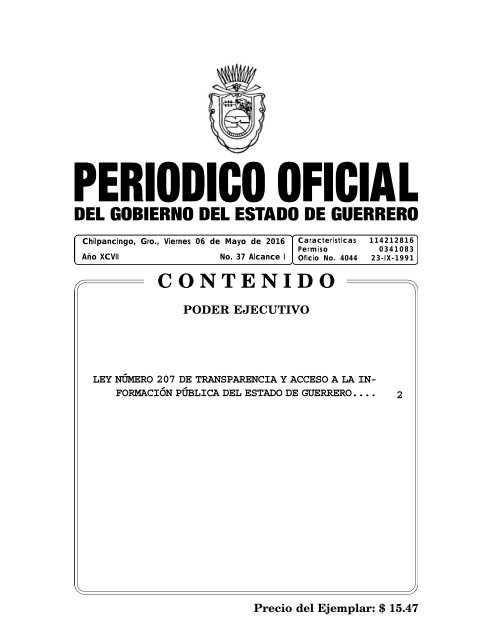 Ley número 207 de Transparencia y Acceso a la Información Pública del Estado de Guerrero