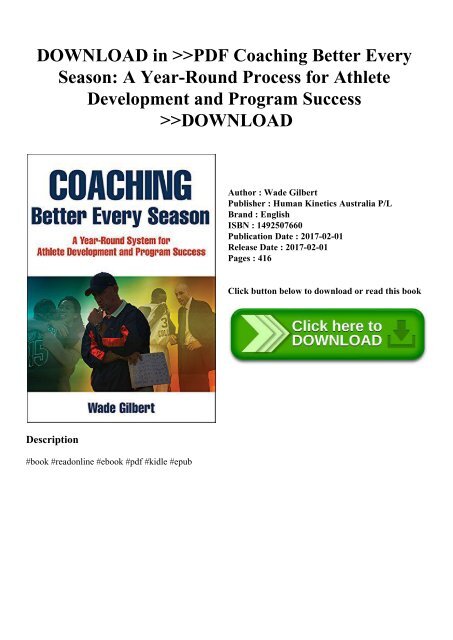 Get Better Faster Coaching Guide.pdf DOWNLOAD in PDF Coaching Better Every Season A Year-Round Process for ...