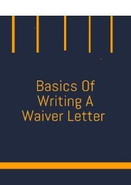 Basics Of Writing A Waiver Letter