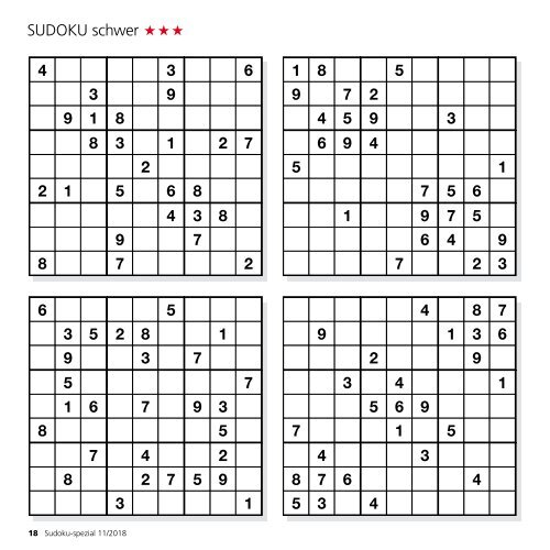 Leseprobe "Sudoku-spezial" November 2018