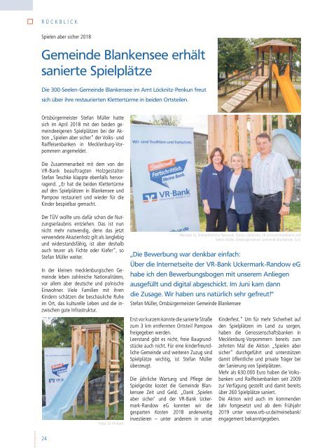 Depesche der VR-Bank Uckermark-Randow eG Ausgabe 2-2018