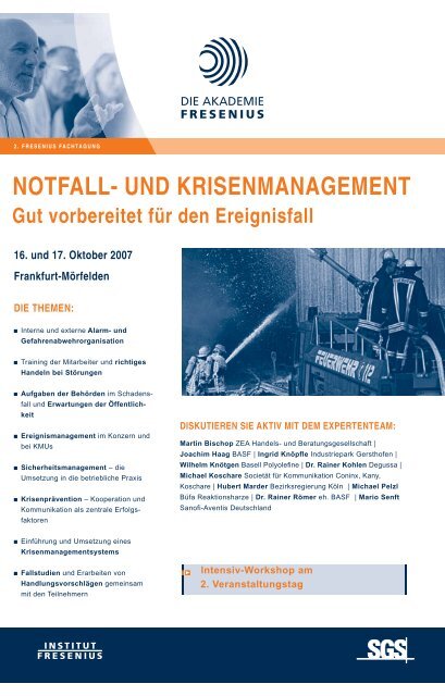 NOTFALL- UND KRISENMANAGEMENT - Akademie Fresenius