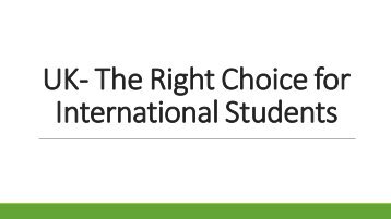 UK - The Right Choice for International Students