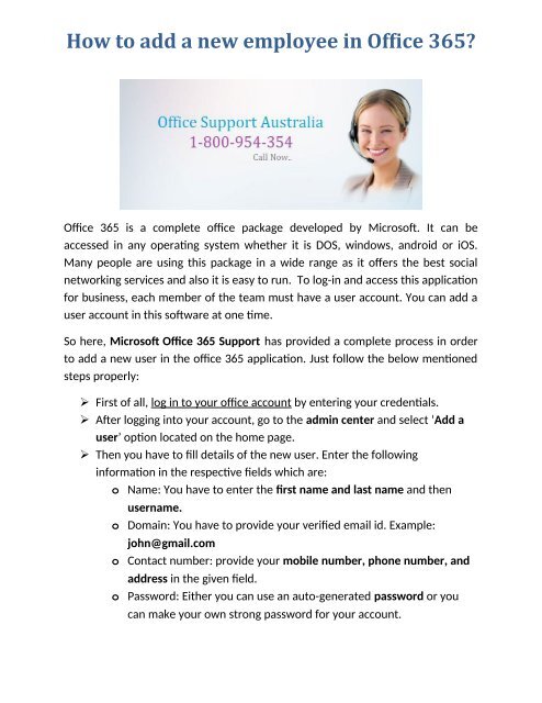 How to add a new employee in Office 365