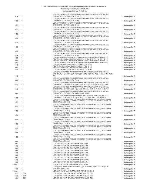 Automotive Component Holdings, LLC (ACH ... - Hilco Trading