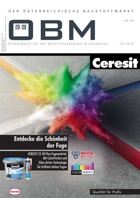 2018-10 OEBM Der Österreichische Baustoffmarkt - Entdecke die Schönheit der Fuge