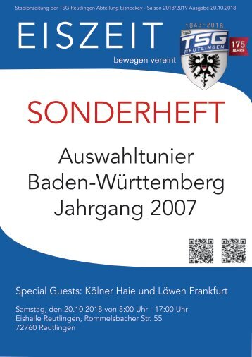 Turnierzeitung U12 Eishockeyauswahlturnier Reutlingen 20102018