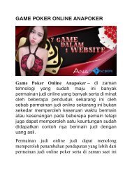 GAME POKER ONLINE ANAPOKER