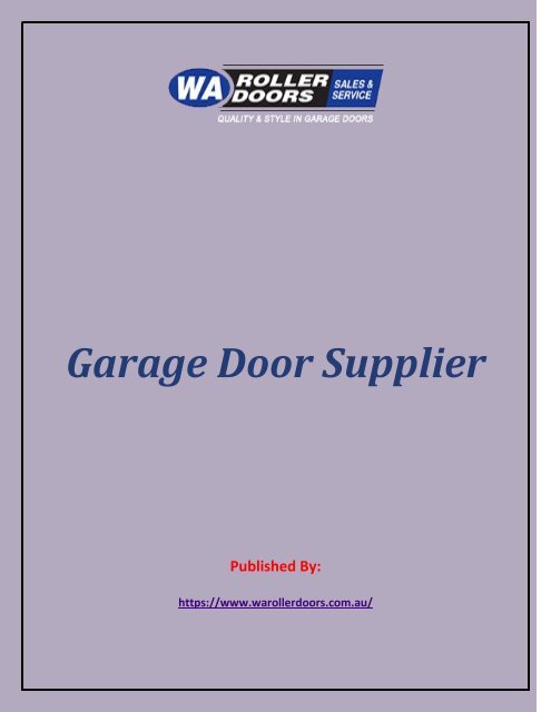 Garage Door Supplier