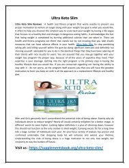 Ultra Keto Slim : Increase Metabolsim To Reduce The Belly Fat 