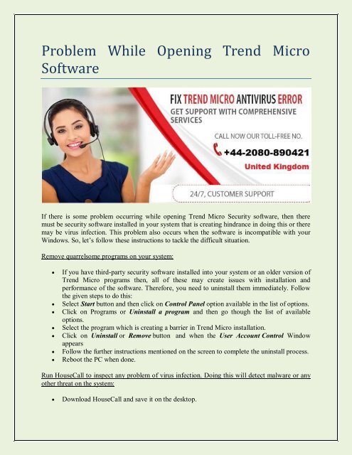 Problem While Opening Trend Micro Software!