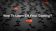 CA Final Costing Books 2018