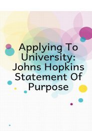 Applying to University: Johns Hopkins Statement of Purpose