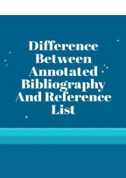 Difference between Annotated Bibliography and Reference List