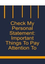 check my personal statement_ important things to pay attention to